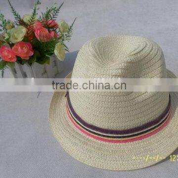 Competitive price useful plain paper straw fedora cap