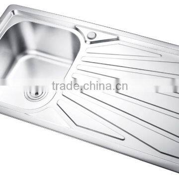 SC-133 With cupc certificate 1 meter single bowl stainless steel kitchen sink with drain board