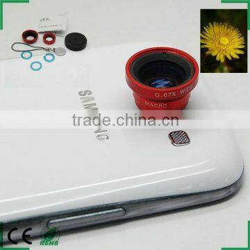 for telephone iphone samsung galaxy 0.67X wide angle lens +10X Macro 2 in 1 lens kit