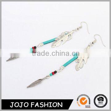 Fashion women earrings leather earring and alloy drop earrings                        
                                                                                Supplier's Choice