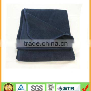 Embroidery and print customized logo solid color anti pilling polar fleece travel blanket