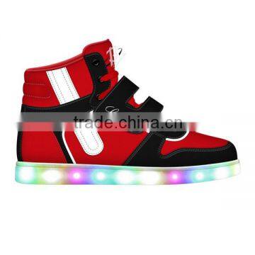 Original Design Kids LED High Top Shoes Colorful Good Quality LED Shoes for Kid Size 25-35#