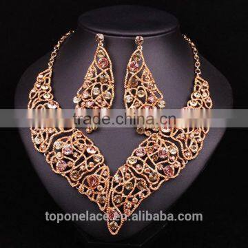 Wedding Luxury Women Colourful Jewelry Set Necklace Rajasthani Gold Necklace Set photo-2