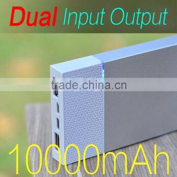 USB mobile power bank charger with dual input and dual output 2.4A, 10000mah