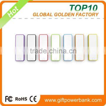 Ultra Thin Brushed Metal Mobile Power Bank 10,000mAh with LED Torch