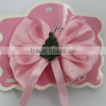 Christmas tree hair accessories pink ribbon Hair bow clip kids clips