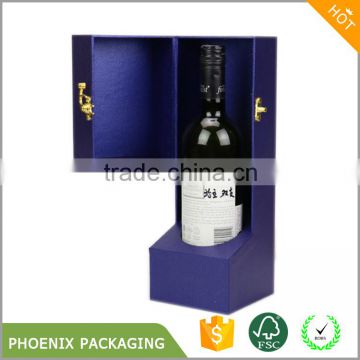 Top quality products handmade single bottle empty cardboard paper wine packaging gift box wine box