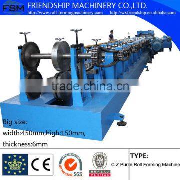 Big Size C Z Profile Roll Forming Machine size from 120-450mm