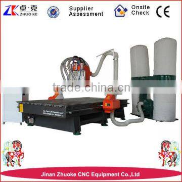 3 Tools 3 Spindles Auto Changer Wood CNC Router Changing 3 Spindles With Original NcStudio System Dust Collector ZK-1325