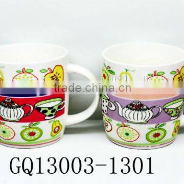 340ml Milk New Bone China Cup With Decals and Brown Box Cheap photo-4