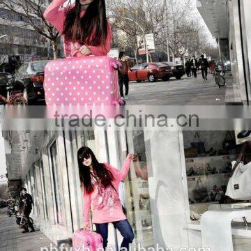 2015 China Factory Lovely Pink Wave Point Printing Luggage for Girls ,ABS /PC Light Luggage photo-6