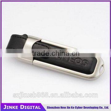 promotional high quality leather usb flash drive with high speed