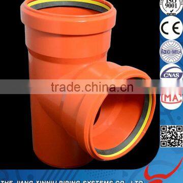 Competitive Price Water Drainage System Plastic Manufacturers PVC Pipe with Rubber Equal Tee