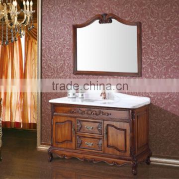 Single Sink and Marble Benchtop Customized Classical Bathroom Vanity