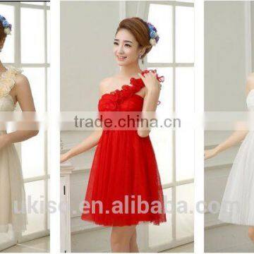 White Red Champagne Wedding Bridesmaid Dresses Short Girl Prom Gowns Women Elegant Party Princess Ball Dress photo-2