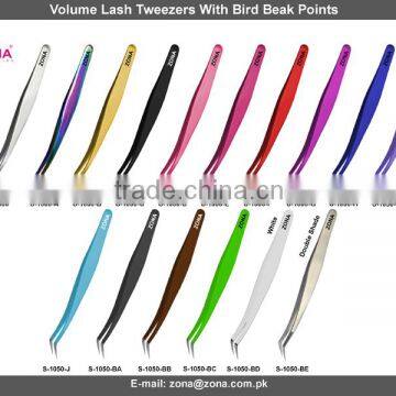 Professional Volume Lash Extension Tweezers , Bird Beak Points Tweezers, Japanese Stainless Steel Tweezers