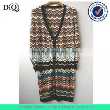 Knitting female jacquard Long knitted sweater