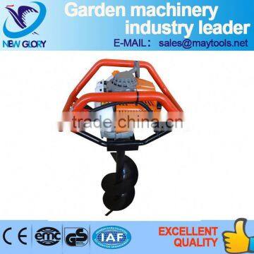 two men use 63CC gasoline ground screw auger