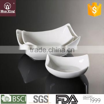 H6080 white corundum porcelain customized ceramic snack bowl set