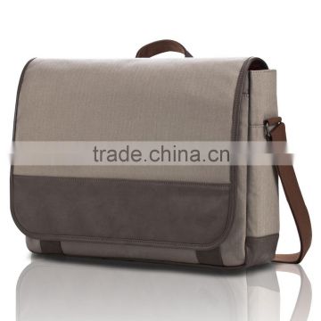 Casual canvas Faux Leather laptop Messenger Bag - Up to 15.6"