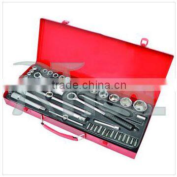 52 Pcs ratchet handle Socket set /car repair tool kit metal box tool set