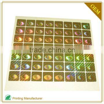 Top Saling Hologram Gold Sticker Printing In 3d Labels