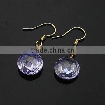 2014 new fashion copper with gold plated diamond earring(HE10030)