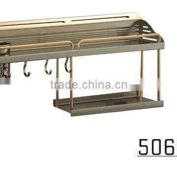 Aluminum material kitchen wall mounted rack and modern style kitchen utensil storage shelves kitchen dish racks