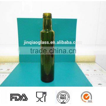 Glass olive oil bottle