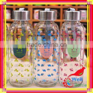 Clear Bottle With Printing for Water Bottle With Protable Lid for Clear Bottle With Hello Kitty