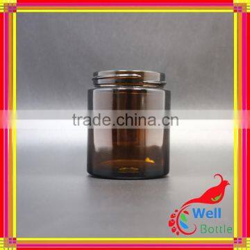 Amber Glass Cream Jar With 100g Glass Jar for Cosmetics Cream Empty Jar