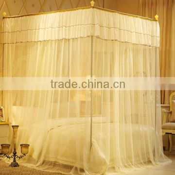 Beige Stainless steel Frame rectangular Palace Mosquito Netting canopy