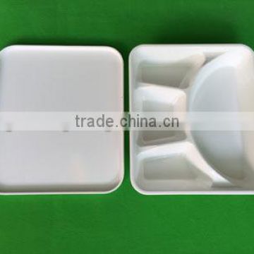 4-Compartment Plate with Lid Divided Tray with Cover