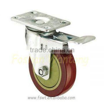 Medium Duty Caster And Polyurethane All Locking Furniture Castor