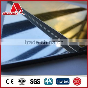 4mm PE coated silver/gloden Mirror aluminium composite panel/acp