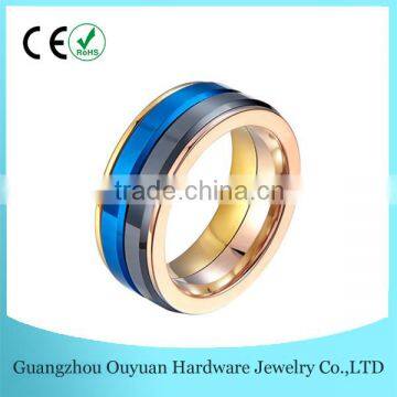 New Arrival Colored Tungsten Ring, 18K Gold, Rose Gold, Blue, Black Four Colors Ring