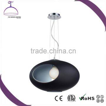 glass lighting black color elliptical bedroom pendant light