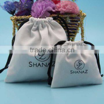 Yuanjie wholesale customized size and logo printing drawstring cotton pouch