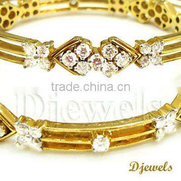 Ladies Bangles, Diamond Gold Bangles, Diamond Jewelry