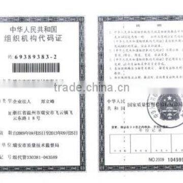 organization code certificate
