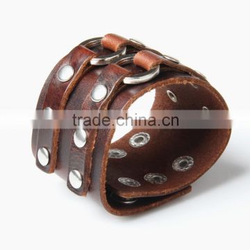 fashion leather bracelet punk style male leather bracelet