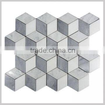 China Factory Direct Sales Cheap Wall Decoration 3D Wave Marble Mosaic Tile