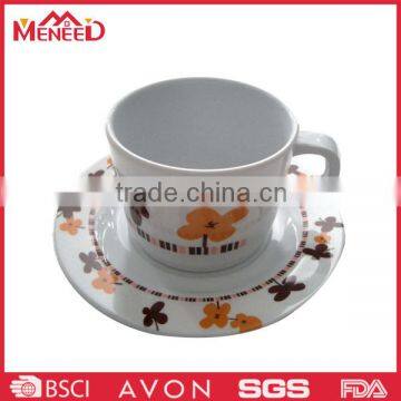 Melamine coffee shop use melamine coffee cup with saucer