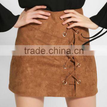 Bonvatt Fashion sexy high waist belt suede package hip skirt