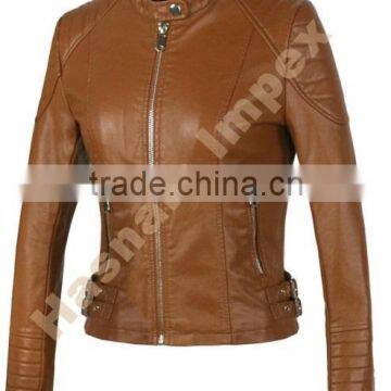 European style leather jacket for Women