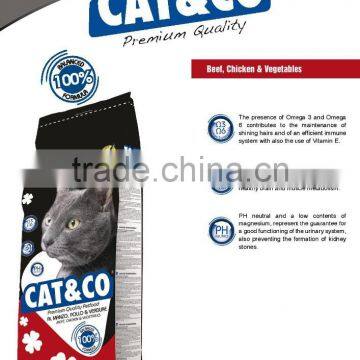 Dry Pet Food for Cat With Beef, Chicken and Vegetables