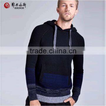 Erdos Men Hoody Black Cashmere Sweater photo-2