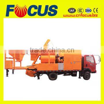 Concrete mixing pump on truck with Aggregate Weighting System