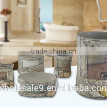 Sea series Resin Bathrooom Sets 5pcs bathroom accessory set