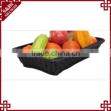 Handmade Woven Plastic Rattan Bread Basket photo-4